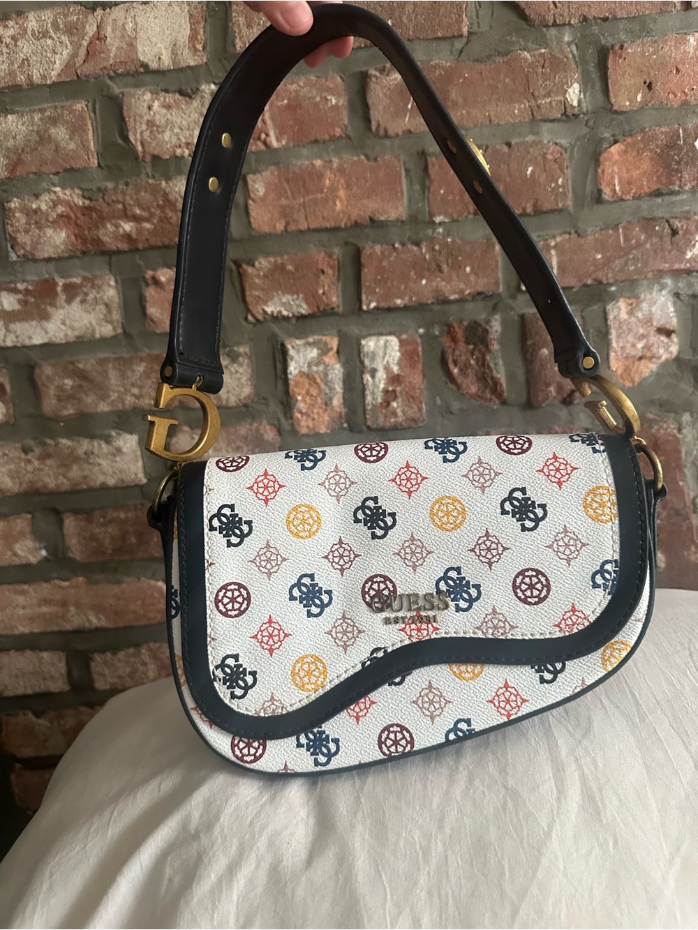 GUESS Monogram Moon & Stars Shoulder Bag